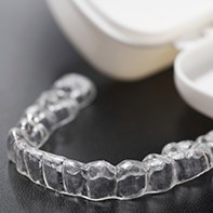 Clear aligner sitting on table